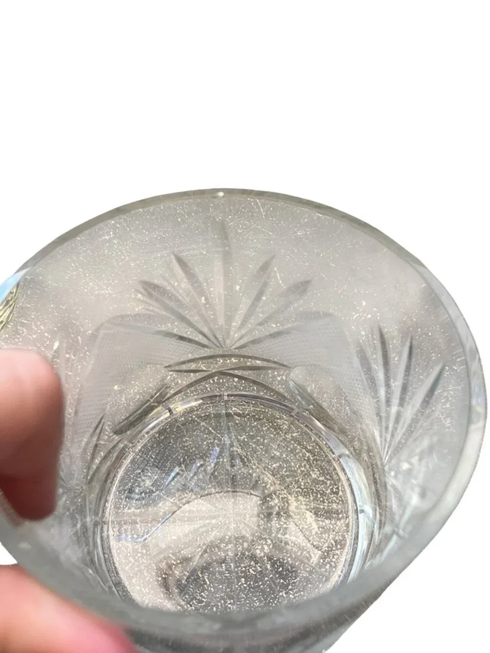 Vintage Glass Pitcher & Ice Bucket Set With Pyramid & Sunburst Design